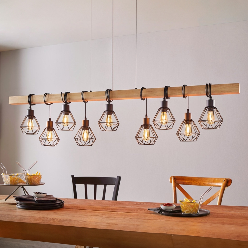 Eglo - Luster na lanku TOWNSHEND 9xE27/60W/230V - FSC certifikované