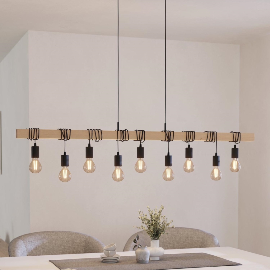 Eglo - Luster na lanku TOWNSHEND 9xE27/60W/230V - FSC certifikované