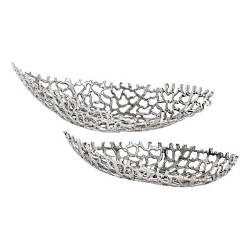 Eglo - SADA 2x Dekoračný podnos 44/61 cm strieborná
