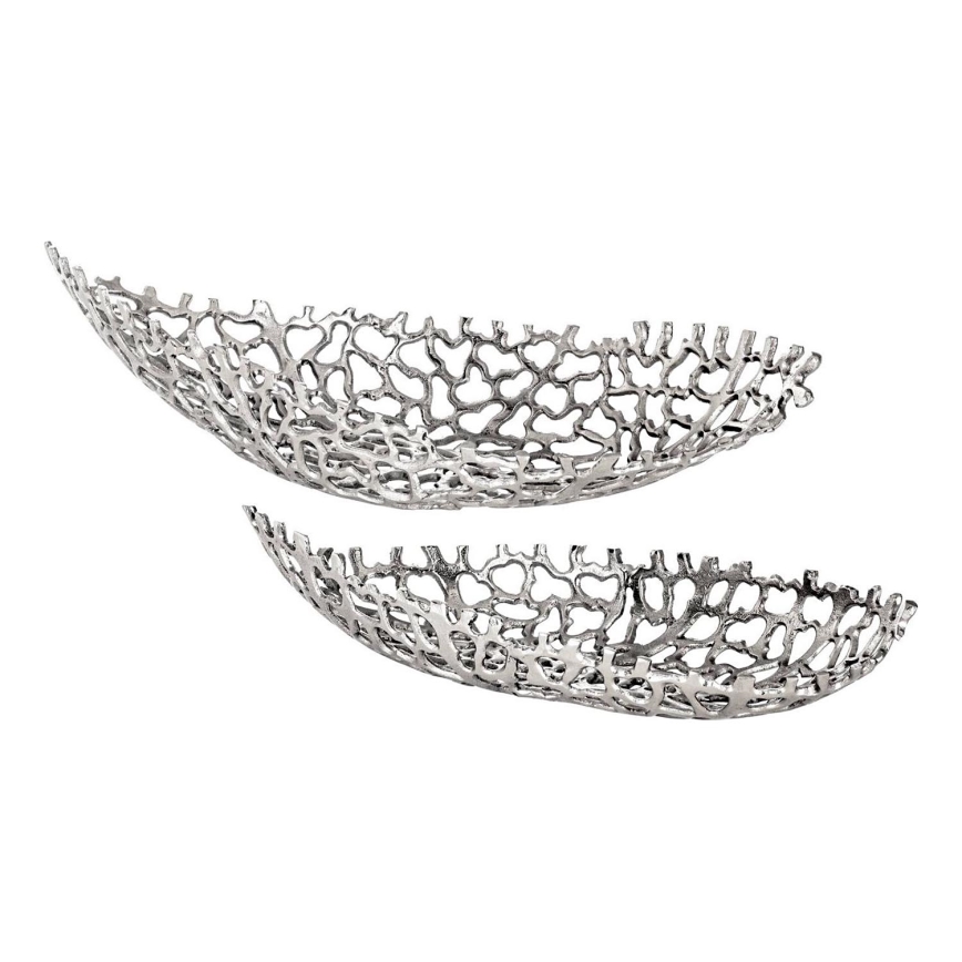 Eglo - SADA 2x Dekoračný podnos 44/61 cm strieborná