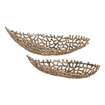 Eglo - SADA 2x Dekoračný podnos 44/61 cm zlatá