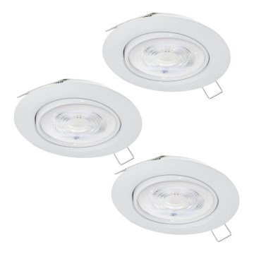 Eglo - SADA 3x LED Podhľadové svietidlo 1xGU10/4W/230V biela