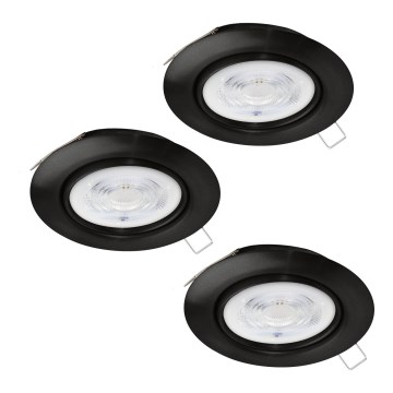 Eglo - SADA 3x LED Podhľadové svietidlo 1xGU10/4W/230V čierna
