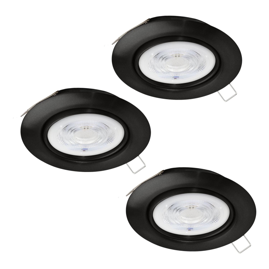 Eglo - SADA 3x LED Podhľadové svietidlo 1xGU10/4W/230V čierna