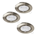 Eglo - SADA 3x LED Podhľadové svietidlo 1xGU10/4W/230V matný chróm