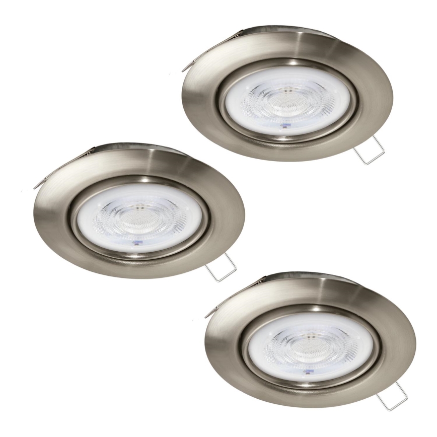 Eglo - SADA 3x LED Podhľadové svietidlo 1xGU10/4W/230V matný chróm