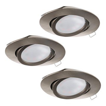 Eglo - SADA 3x LED podhľadových svietidiel TEDO 1xGU10-LED/5W/230V