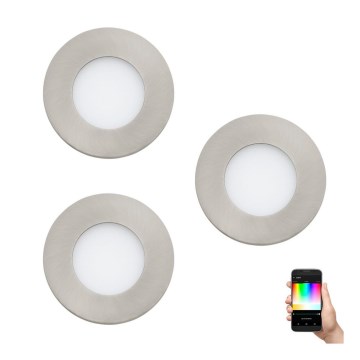 Eglo - SADA 3x LED RGB Stmievateľné podhľadové svietidlo FUEVA-C 1xLED/3W/230V