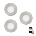 Eglo - SADA 3x LED RGB stmievateľných podhľadových svietidiel FUEVA-C 1xLED/3W/230V pr. 8,5 cm