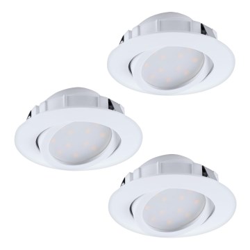 Eglo - SADA 3x LED Stmievateľné podhľadové svietidlo PINEDA 1xLED/5,5W/230V