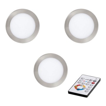 Eglo - SADA 3x LED Stmievateľné podhľadové svietidlo TINUS LED/17W/230V + diaľkové ovládanie