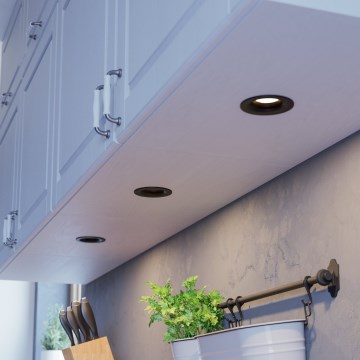 Eglo - Sada 3x stmievateľných LED podhľadových svietidiel 4,8 W/230 V, pr. 8,8 cm, čierna