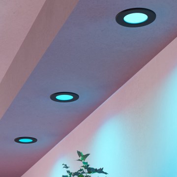 Eglo - SADA 3xLED RGBW Stmievateľné kúpeľňové podhľadové svietidlo LED/2,8W/230V 2700-6500K pr. 8,8 cm IP44 čierna