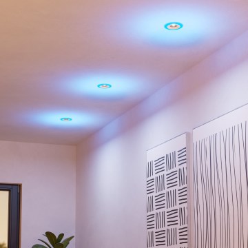 Eglo - SADA 3xLED RGBW Stmievateľné kúpeľňové podhľadové svietidlo LED/3,8W/230V 2700-6500K IP44 + diaľkové ovládanie