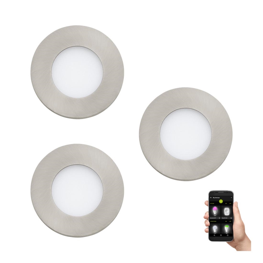 Eglo - SADA 3× LED stmievateľné kúpeľňové svietidlo FUEVA-Z 2,8 W/230 V IP44 priemer 8,5 cm