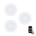 Eglo - SADA 3× LED stmievateľné podhľadové svietidlo FUEVA-Z LED/2,8W/230V IP44 pr. 8,5 cm