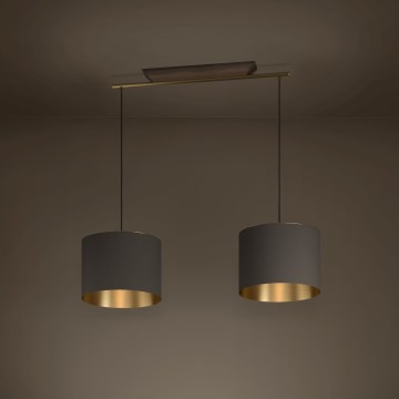 Eglo Stars of Light - Luster na lanku 2xE27/40W/230V hnedá/zlatá