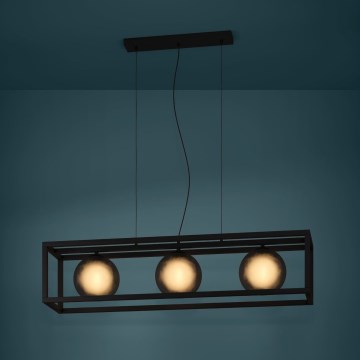 Eglo Stars of Light - Luster na lanku 3xE27/40W/230V dymová/čierna