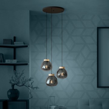 Eglo Stars of Light - Luster na lanku 3xE27/40W/230V dymová