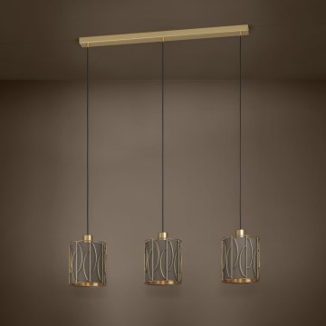 Eglo Stars of Light - Luster na lanku 3xE27/40W/230V zlatá/hnedá