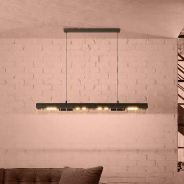 Eglo Stars of Light - Luster na lanku 4xE27/40W/230V čierna/zlatá