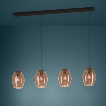 Eglo Stars of Light - Luster na lanku 4xE27/40W/230V hnedá