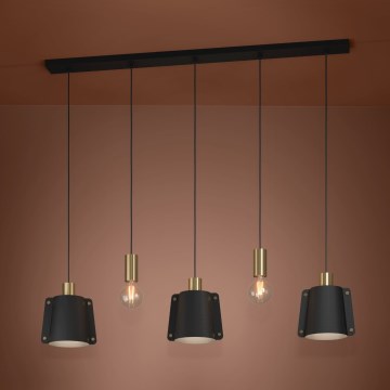 Eglo Stars of Light - Luster na lanku 5xE27/40W/230V čierna/zlatá