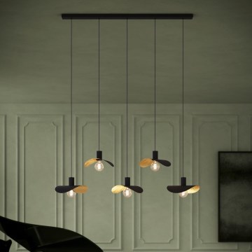 Eglo Stars of Light - Luster na lanku 5xE27/40W/230V čierna/zlatá