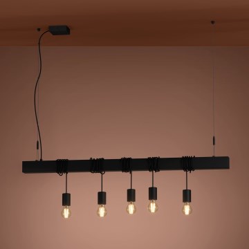 Eglo Stars of Light - Luster na lanku TOWNSHEND 5xE27/40W/230V čierna