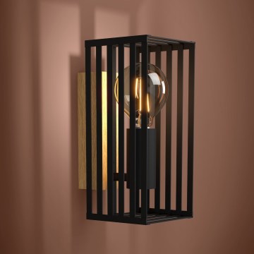 Eglo Stars of Light - Nástenné svietidlo 1xE27/40W/230V čierna/hnedá