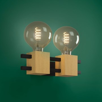 Eglo Stars of Light - Nástenné svietidlo 2xE27/40W/230V čierna/hnedá