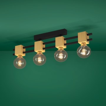 Eglo Stars of Light - Prisadený luster 4xE27/40W/230V čierna/hnedá