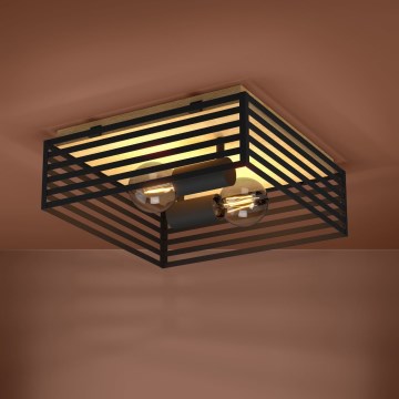 Eglo Stars of Light - Stropné svietidlo 2xE27/40W/230V čierna/hnedá