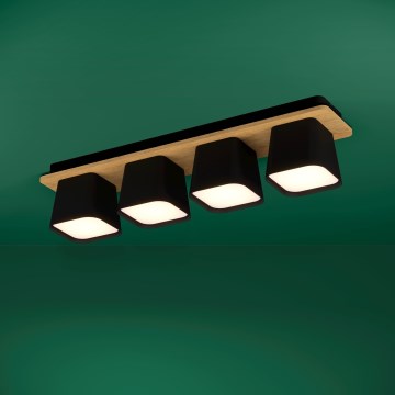 Eglo Stars of Light - Stropné svietidlo 4xE27/40W/230V čierna/hnedá