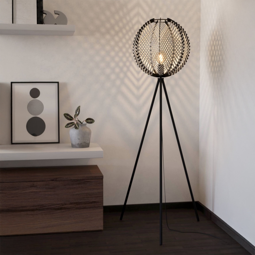 Eglo - Stojacia lampa 1xE27/40W/230V biela/čierna