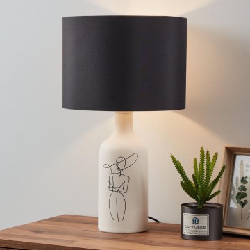 Eglo - Stolná lampa 1xE27/40W/230V čierna/biela