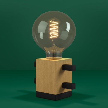 Eglo - Stolná lampa 1xE27/40W/230V čierna/hnedá