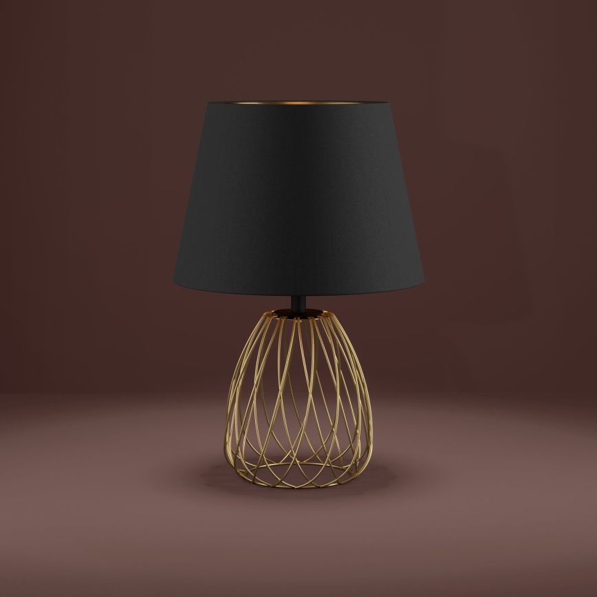 Eglo - Stolná lampa 1xE27/40W/230V čierna/zlatá