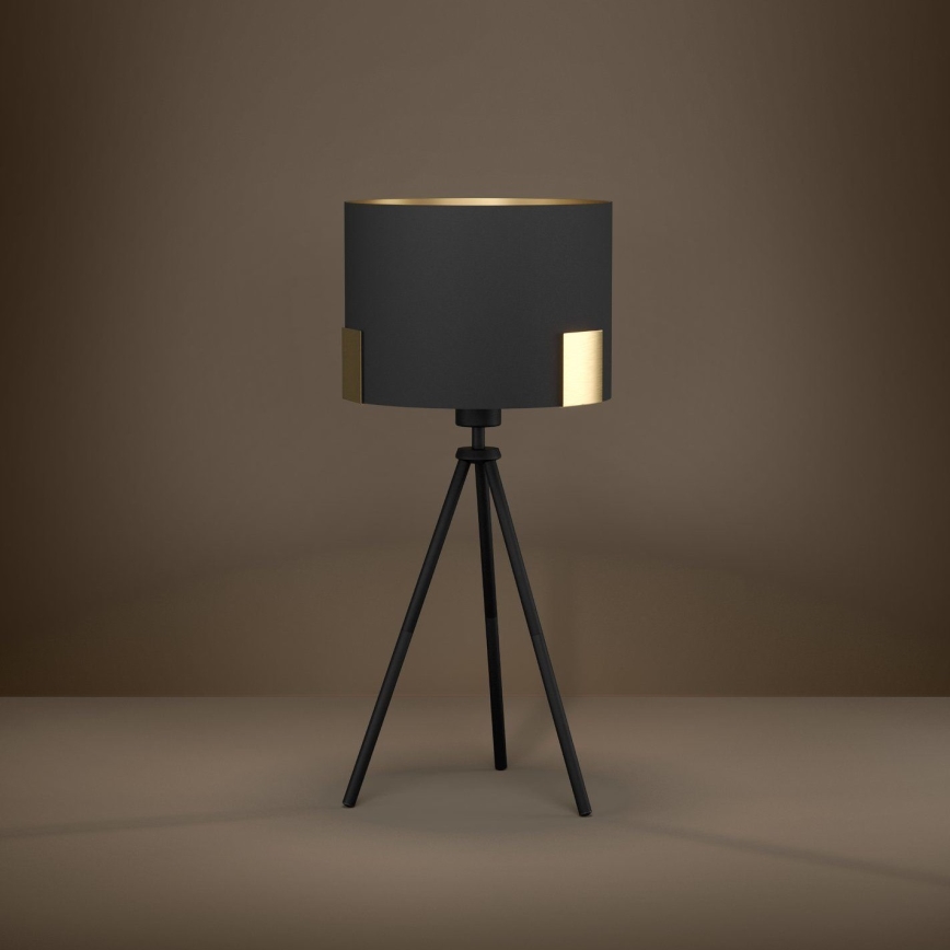 Eglo - Stolná lampa 1xE27/40W/230V čierna/zlatá
