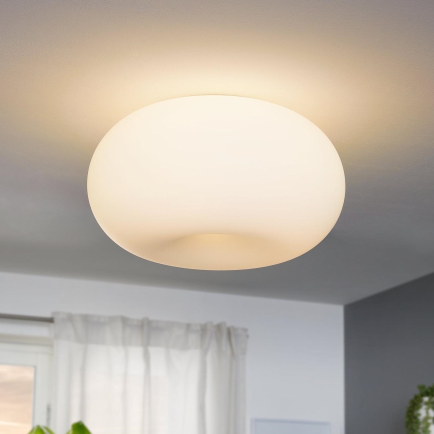 EGLO - Stropné svietidlo OPTICA 2xE27/60W/230V opálové sklo pr. 35 cm
