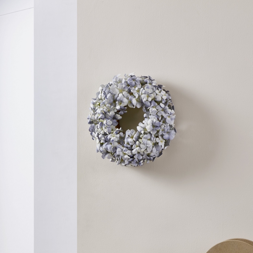 Eglo - Umelý kvetinový veniec pr. 35 cm modrá