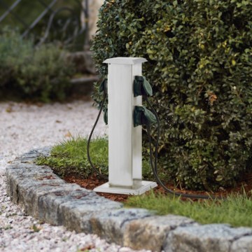 EGLO - Vonkajší zásuvkový stĺpik zelená SCHUKO IP44