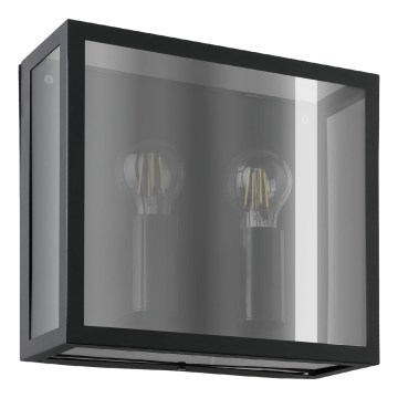 Eglo - Vonkajšie nástenné svietidlo 2xE27/40W/230V IP44 čierne