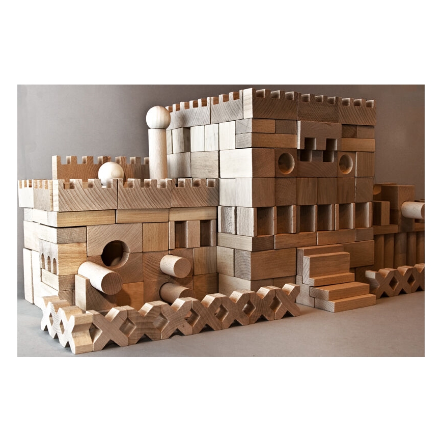 EkoToys - Drevené kocky prírodné 220 ks