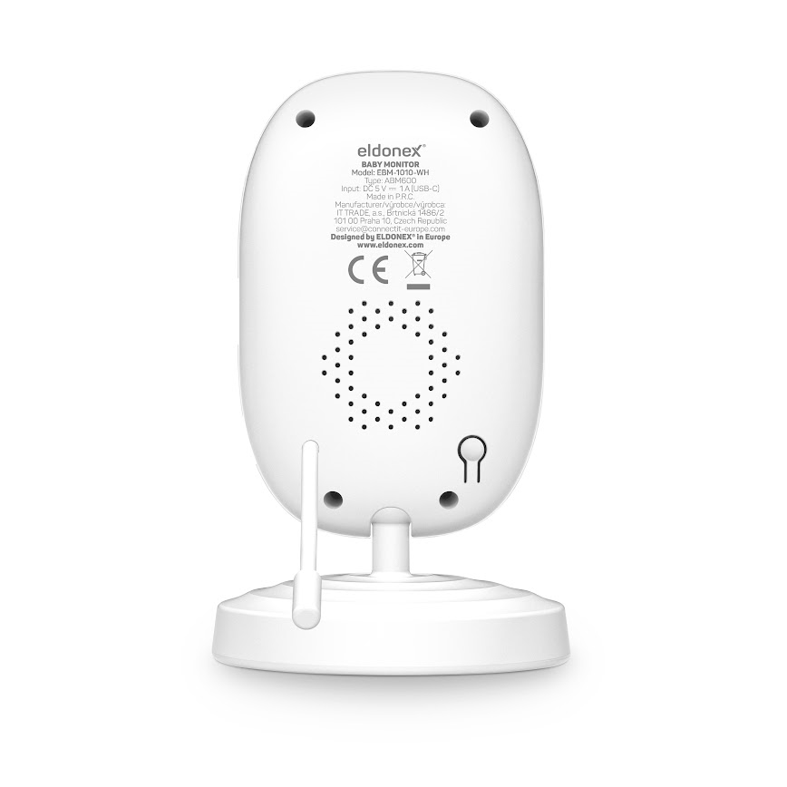 ELDONEX EBM-1010-WH - Detská pestúnka s monitorom 5V/2000 mAh
