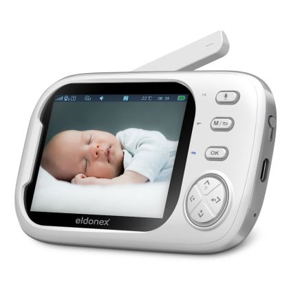 ELDONEX EBM-1010-WH - Detská pestúnka s monitorom 5V/2000 mAh