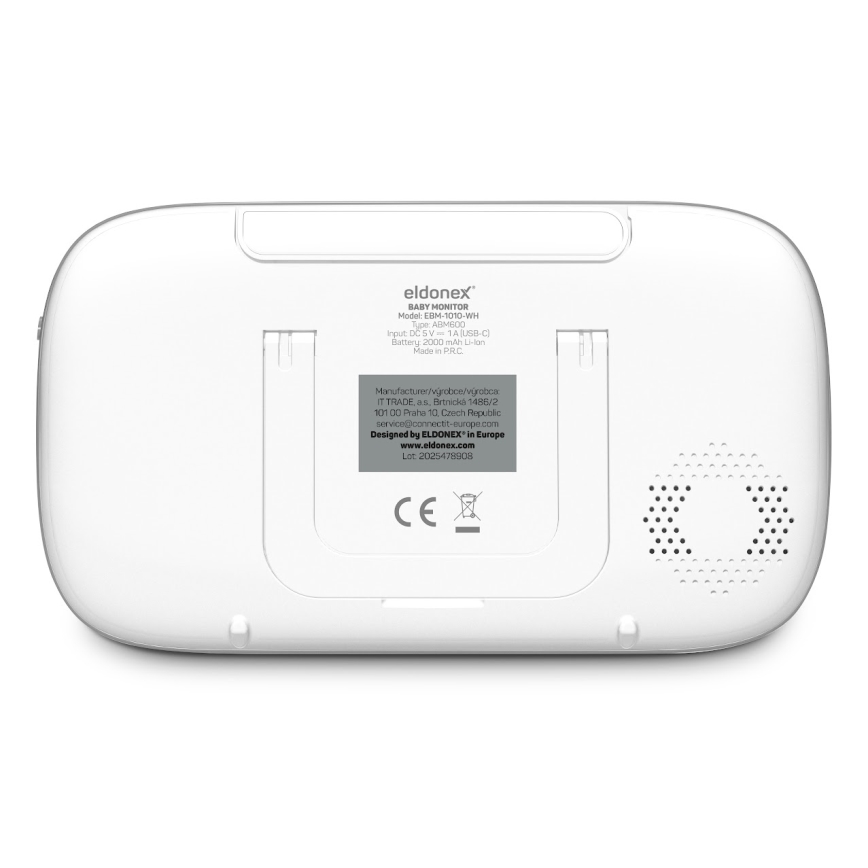 ELDONEX EBM-1010-WH - Detská pestúnka s monitorom 5V/2000 mAh