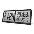 ELDONEX ECL-1110-BK - Digitálne nástenné hodiny TimeCheck 4xAA čierna
