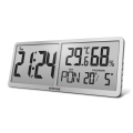 ELDONEX ECL-1110-SL - Digitálne nástenné hodiny TimeCheck 4xAA strieborné