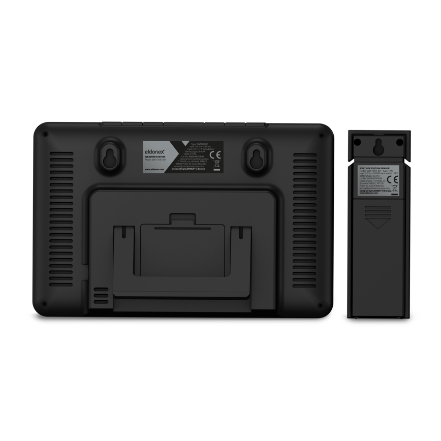 ELDONEX EWS-1010-BK - Meteostanica s LCD displejom 2xAAA čierna